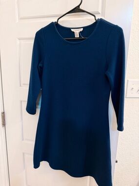 Forever 21 Navy Ribbed Knit Scoop Neck Dress